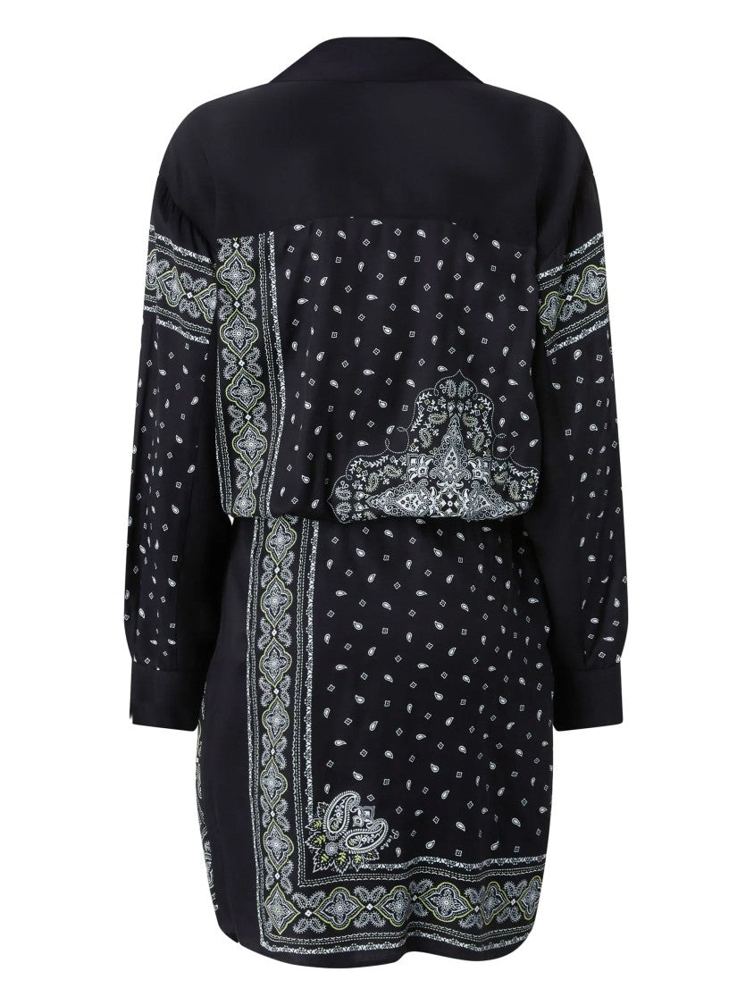 Pinko Paisley Print Mini Dress With Wrap Design