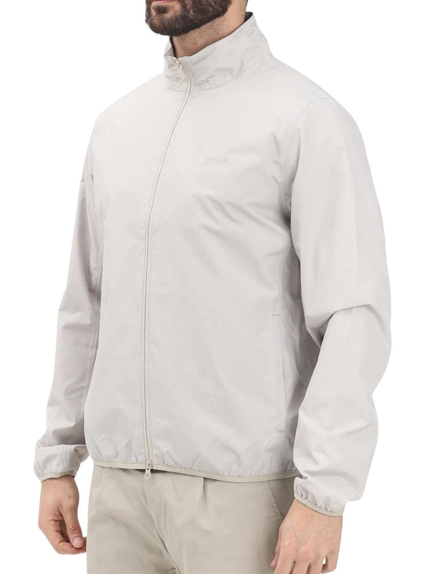 Barbour White Unlined Full-Zip Polyester Windbreaker