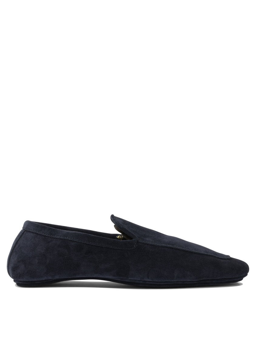 Henderson Baracco Blue Suede Loafers With Minimalist Silhouette