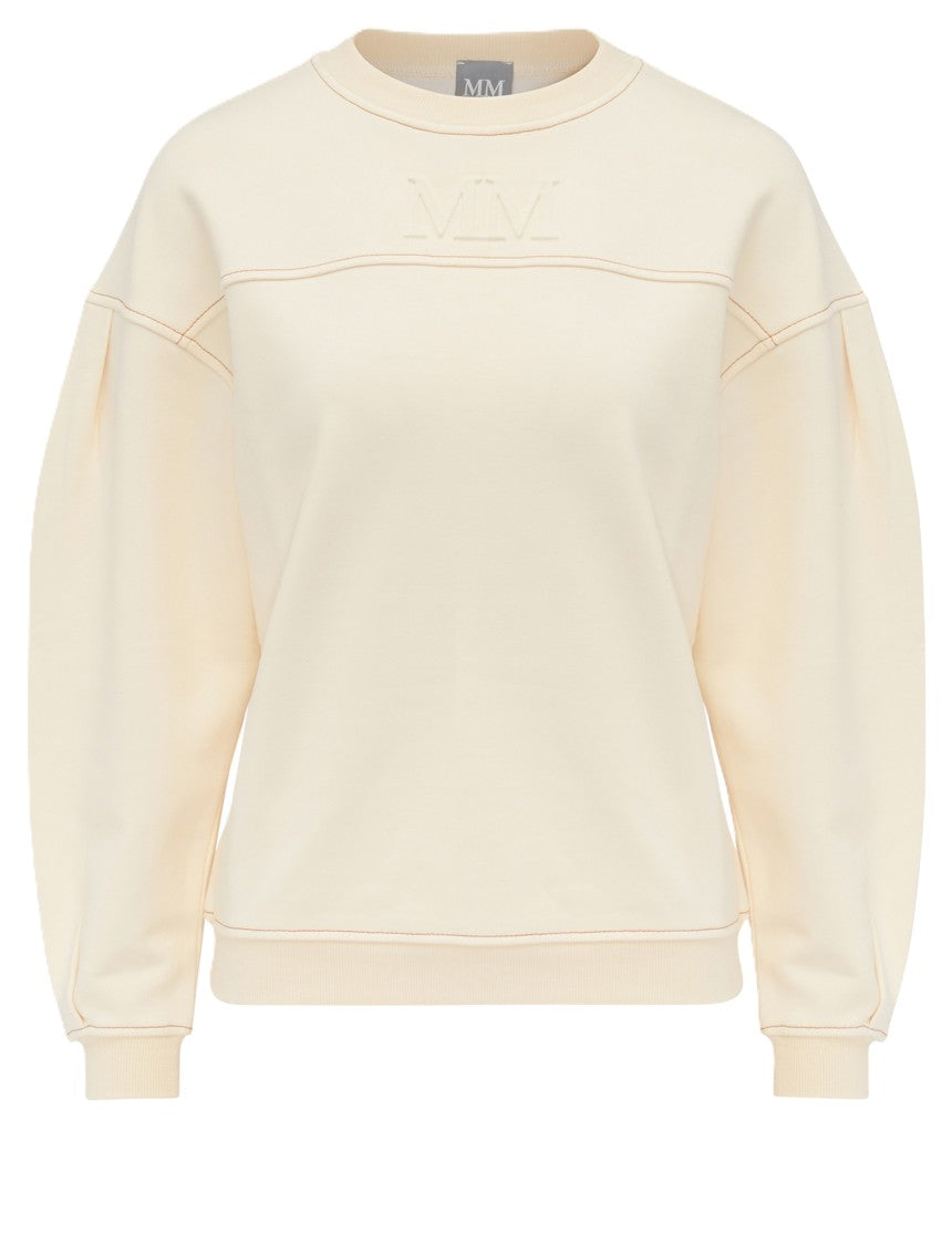 Max Mara Relaxed-Fit Ivory Sweatshirt With Subtle Logo Detail