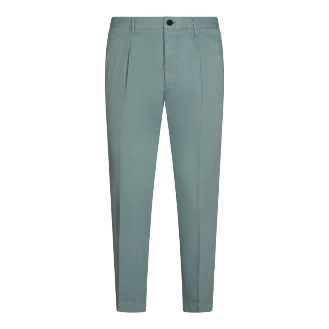 Incotex Tailored Green Trousers With Pleated Front And Classic Waistband