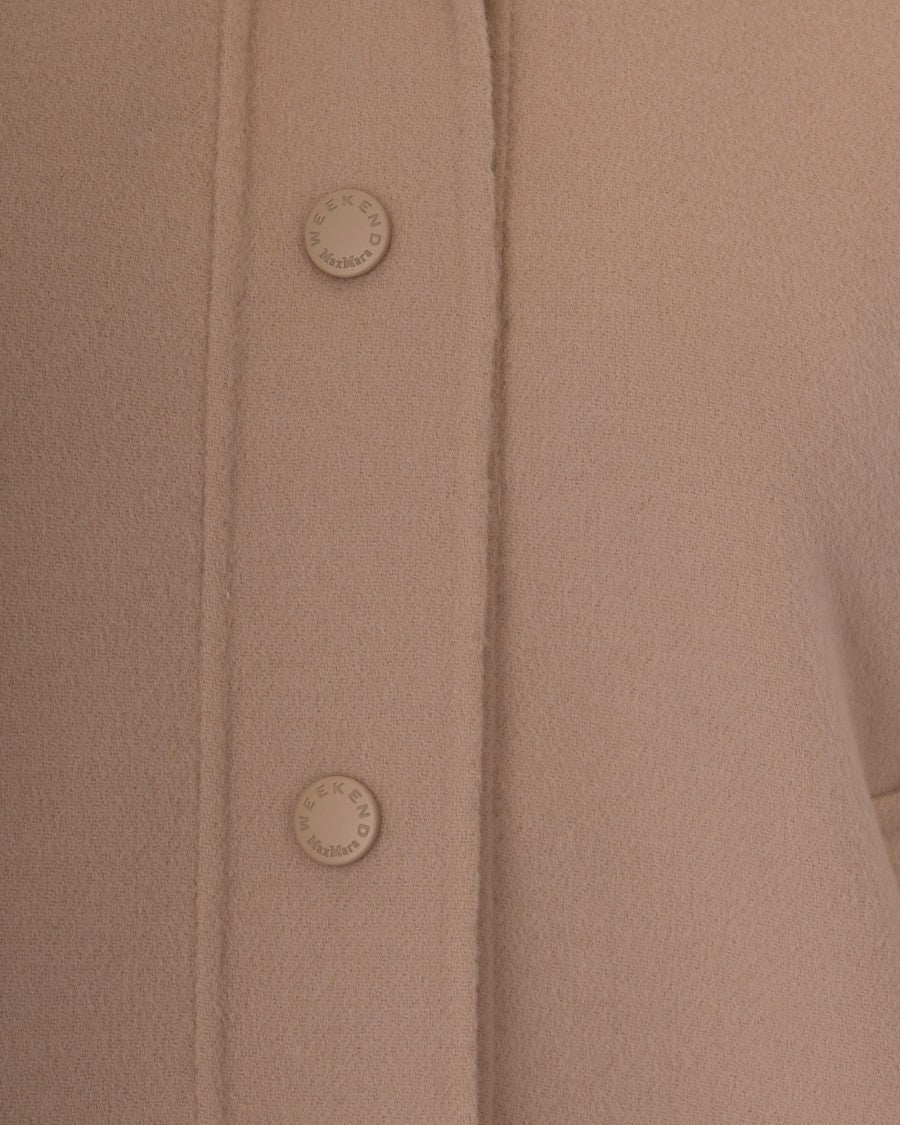 Max Mara Almond Ridente Wool Hooded Jacket