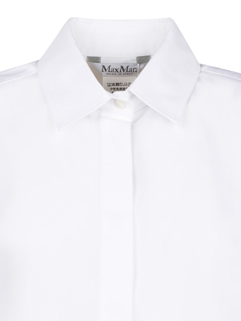Max Mara Crisp White Shirt With Concealed Button Placket