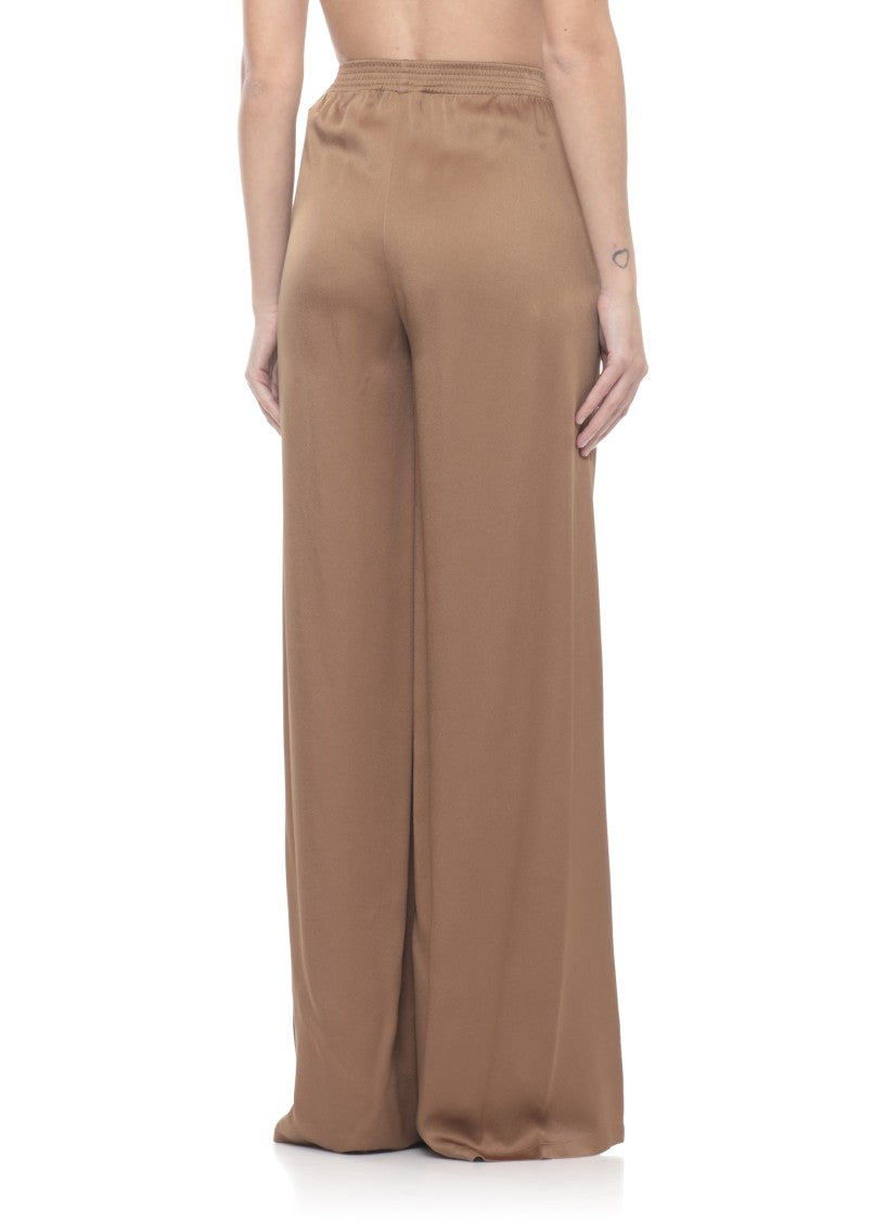 Fabiana Filippi Brown Drawstring Viscose Straight-Leg Pants