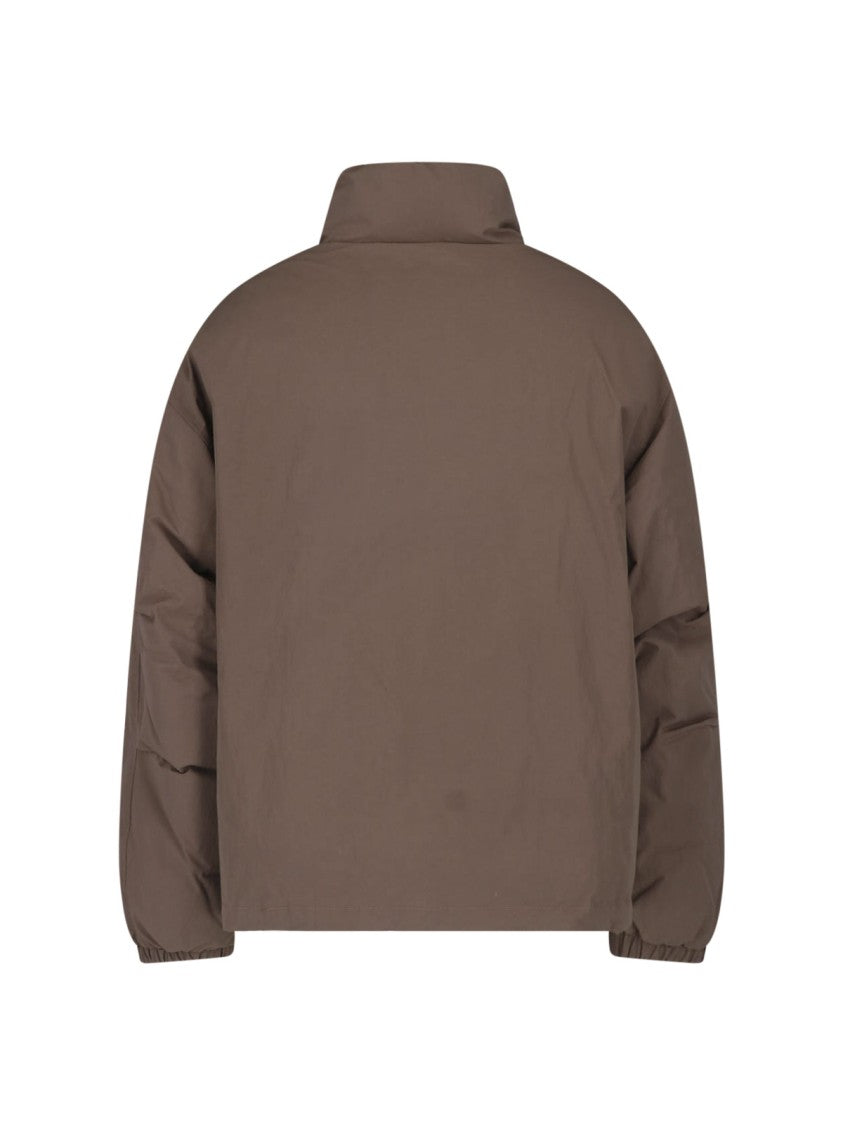 The North Face Brown Technical Fabric Padded Jacket With High Stand Collar