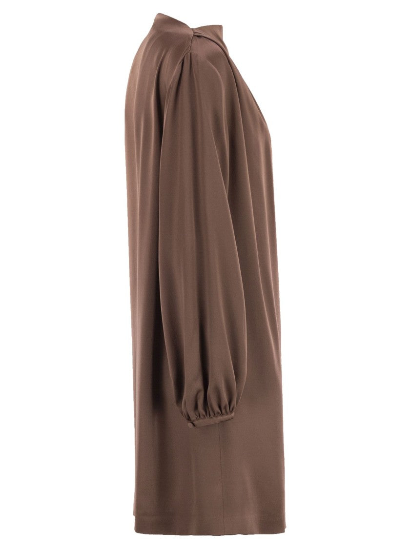 Max Mara Cabina1234 - Mini Dress In Shiny Satin Reverse Fabric