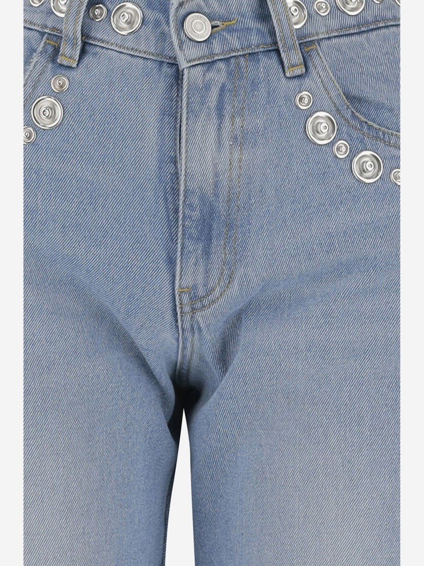 Coperni Cotton Denim Jeans With Studs