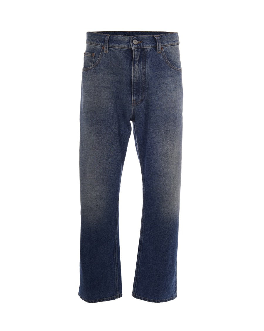 Mm6 By Maison Margiela Medium Blue Straight-Leg Cotton Jeans