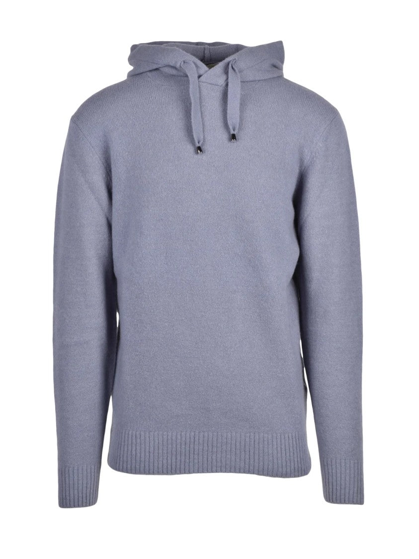 Filippo De Laurentiis Stone Merino Wool-Blend Knit Sweatshirt