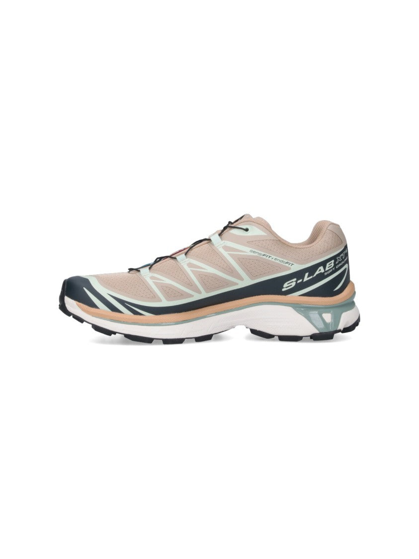 Salomon Beige Textile Sneakers With Adjustable Lace Closure