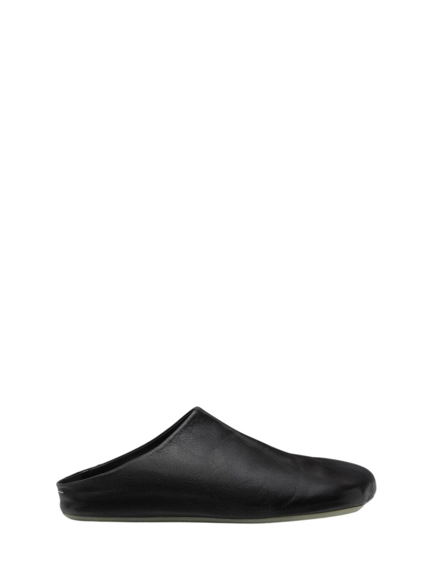 Mm6 By Maison Margiela Black Iconic Anatomical Toe Leather Sabot