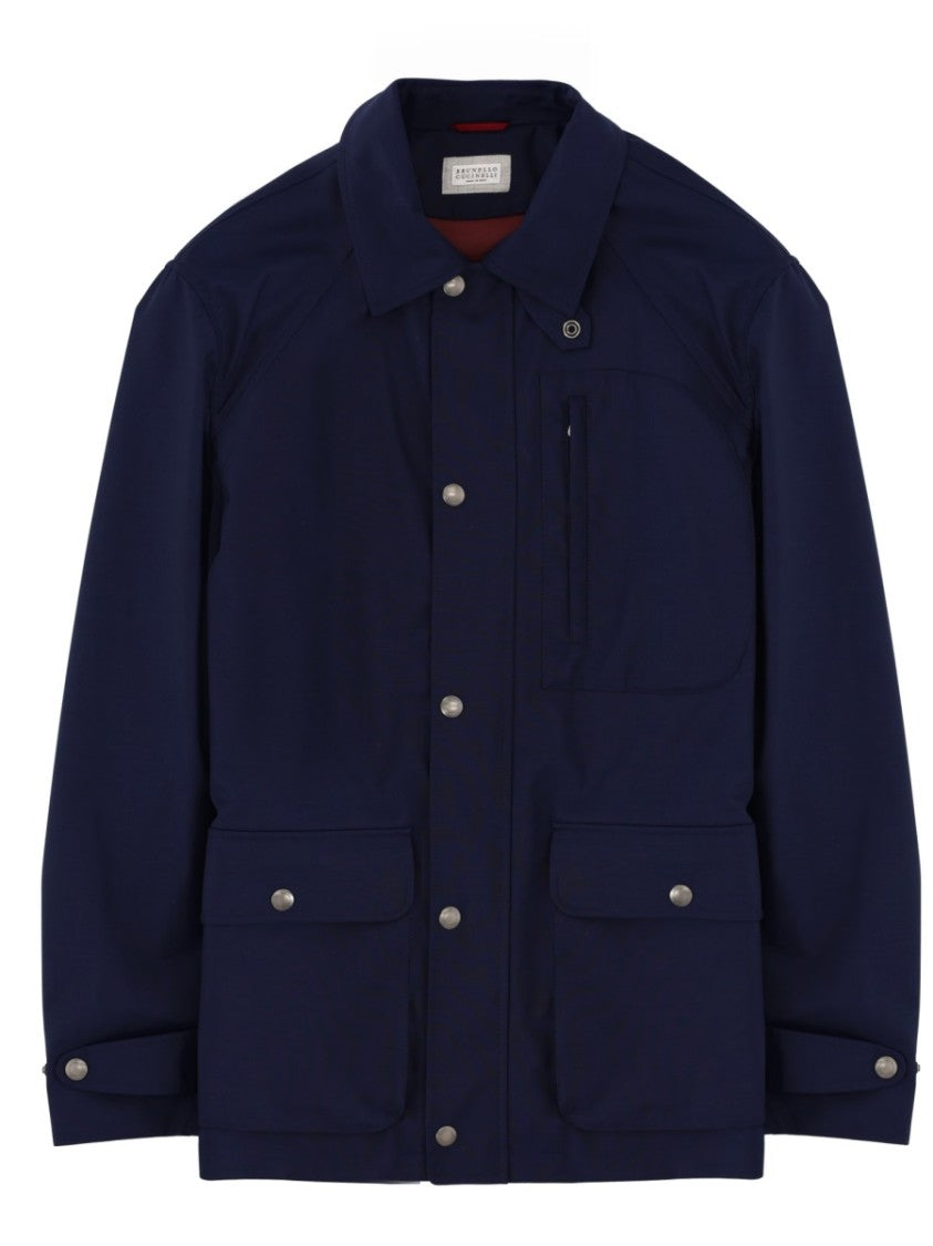 Brunello Cucinelli Boxy Virgin Wool Canvas Jacket