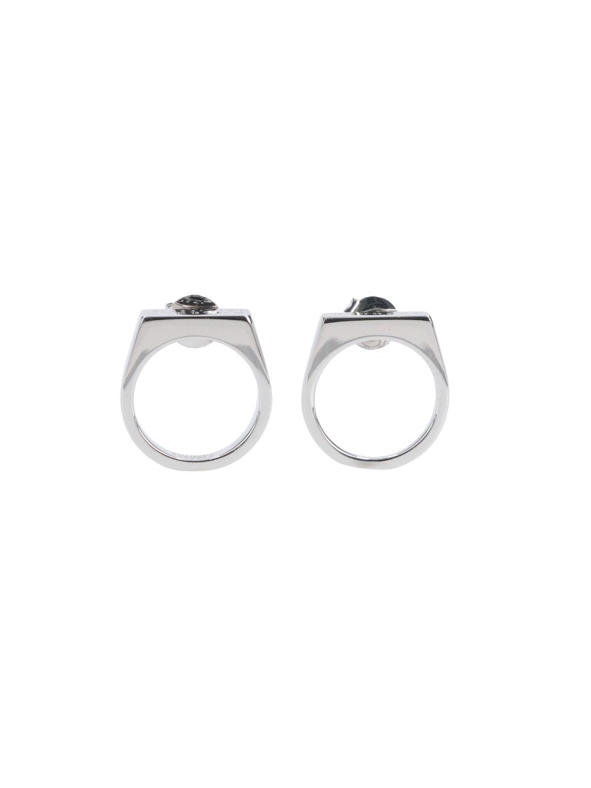 Mm6 By Maison Margiela "Numeric" Hoop Earrings – Silver