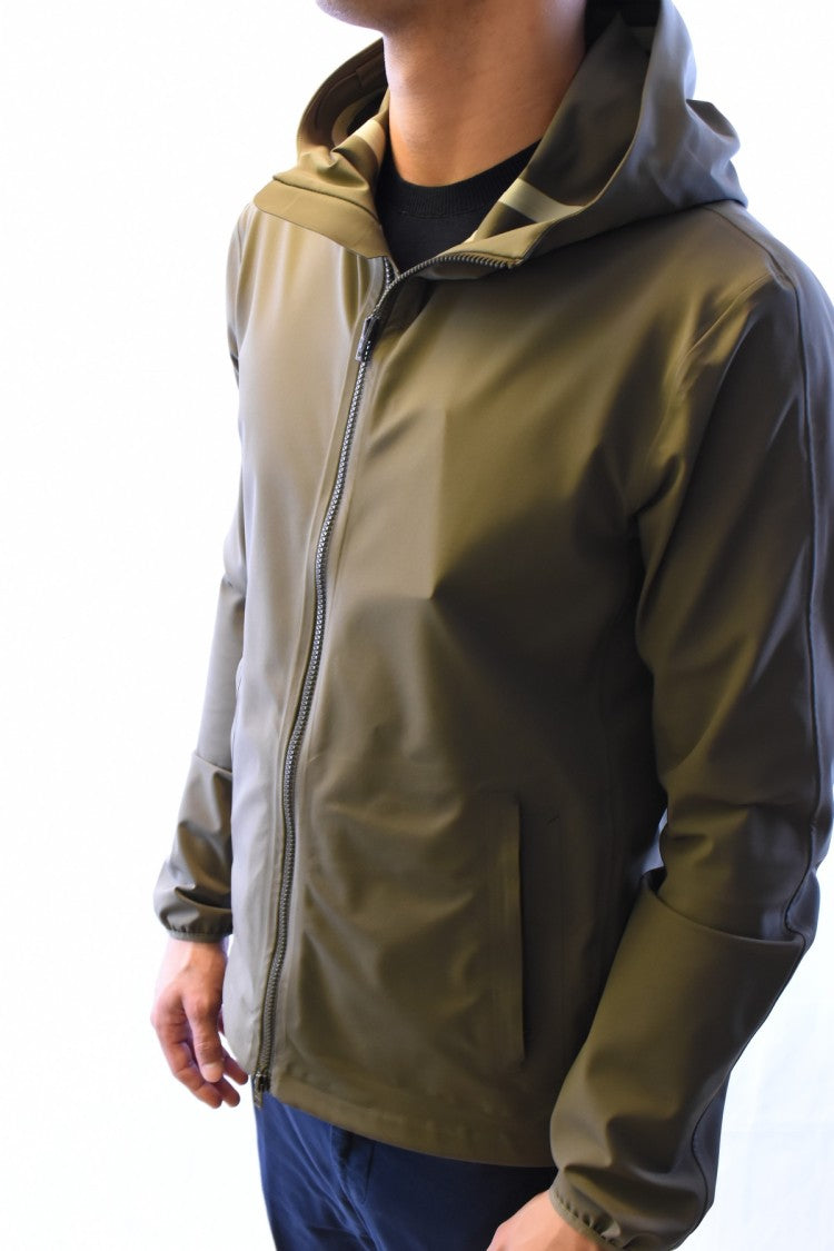 Herno Green Technical Nylon Zip-Up Jacket