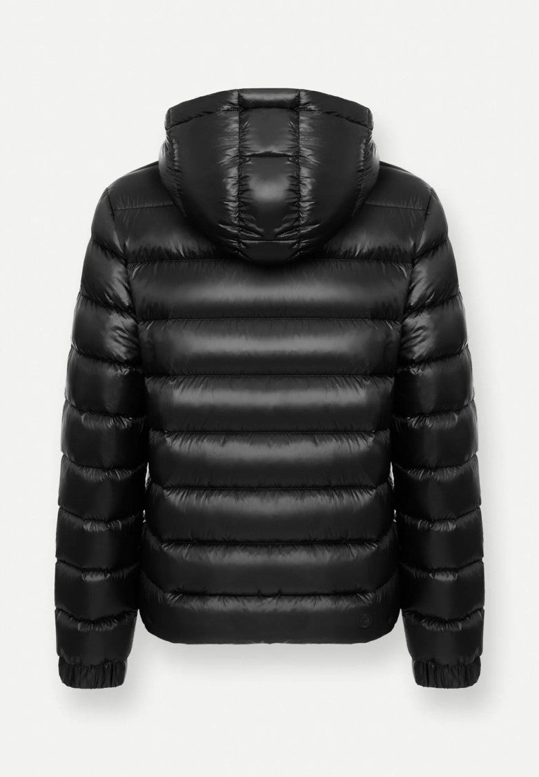 Colmar Quilted Detachable Hood Black Down Jacket