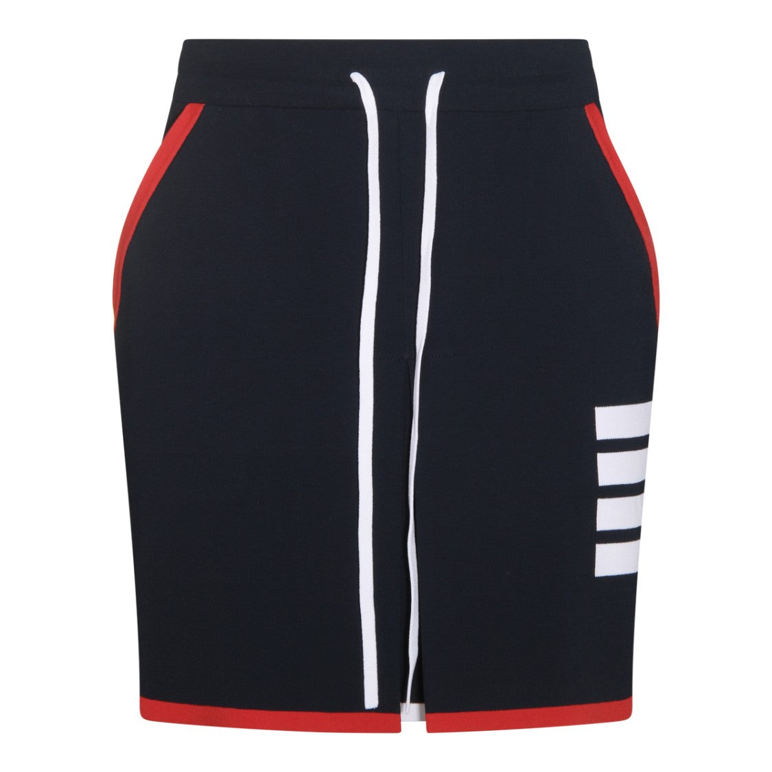 Thom Browne Navy Viscose Blend Mini Skirt