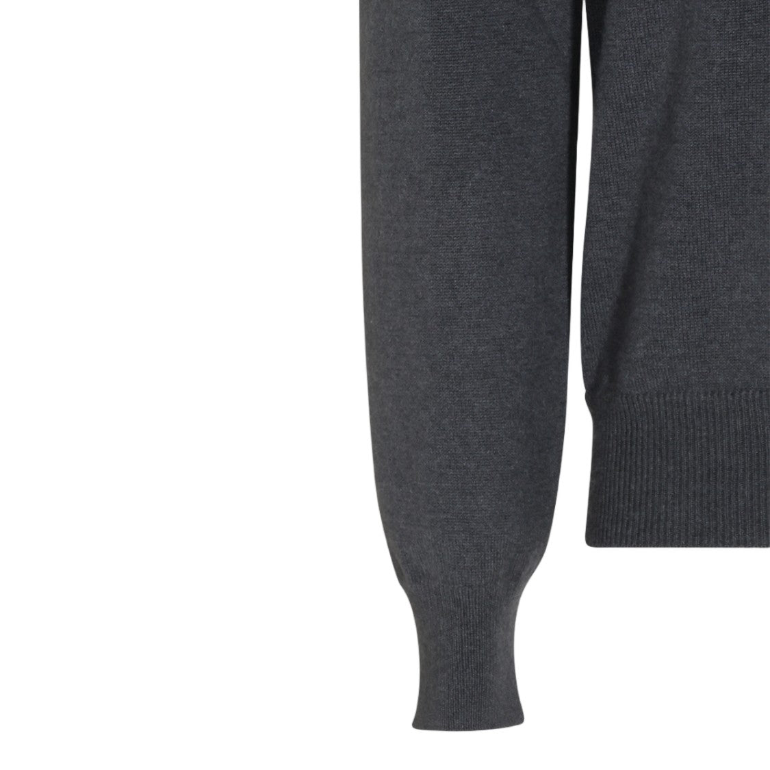 Malo Fine-Knit Grey Sweater With Ribbed Details