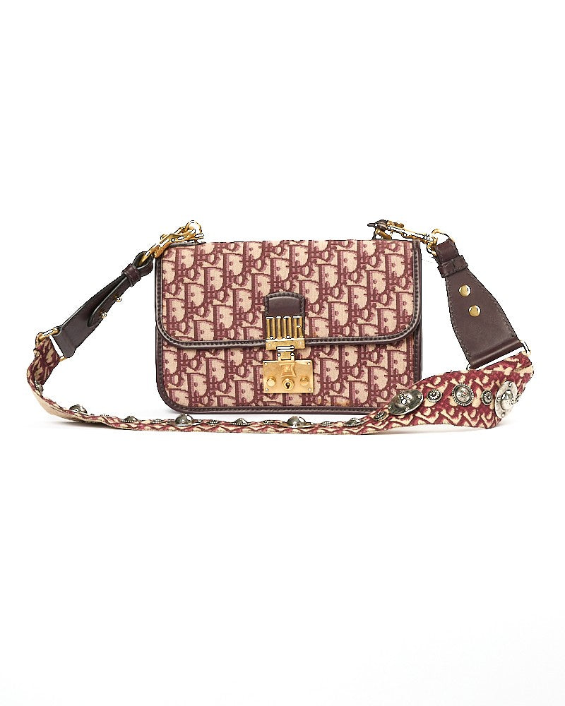 Dior Addict Flap Medium Oblique Bordeaux