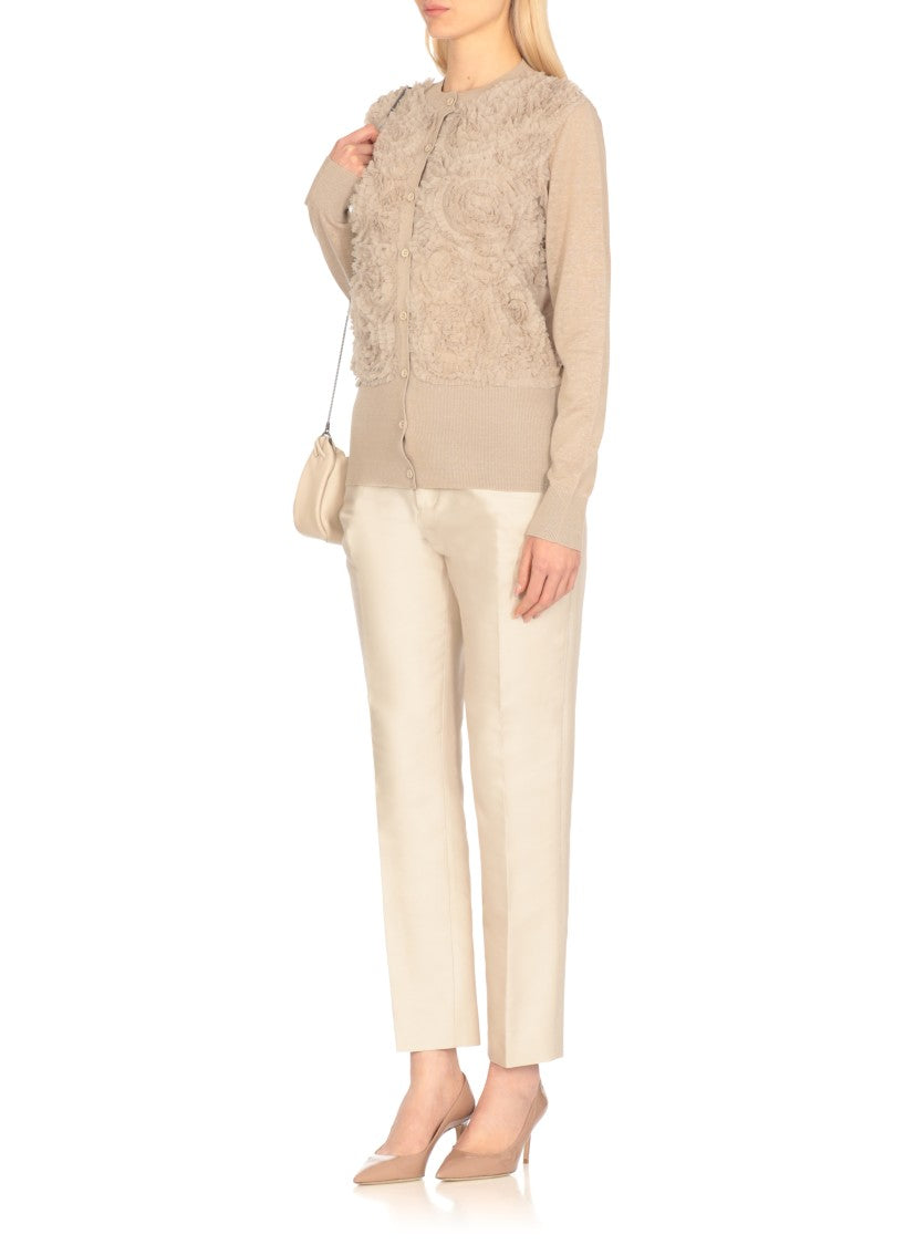 Fabiana Filippi Beige Linen And Cotton Cardigan