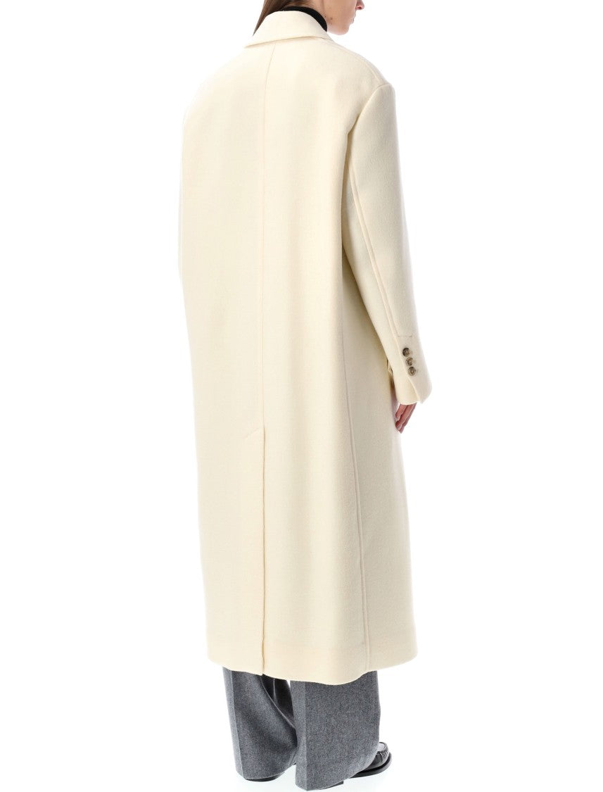 Ami Wool Double-Breasted Long Coat