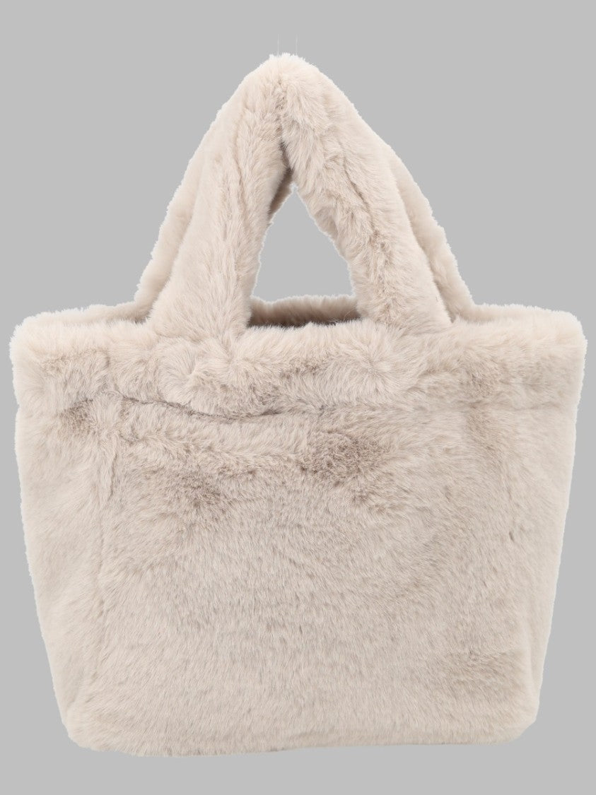 Herno White Faux Fur Polyester Shoulder Bag