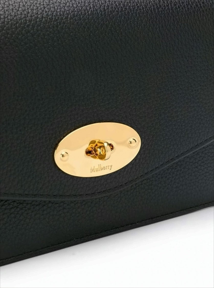 Mulberry Textured Leather Mini Shoulder Bag With Gold-Tone Clasp