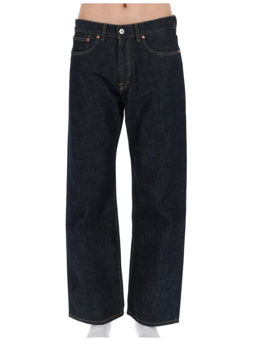Our Legacy Straight Leg Denim Jeans With Five-Pocket Design And Dark Indigo Wash