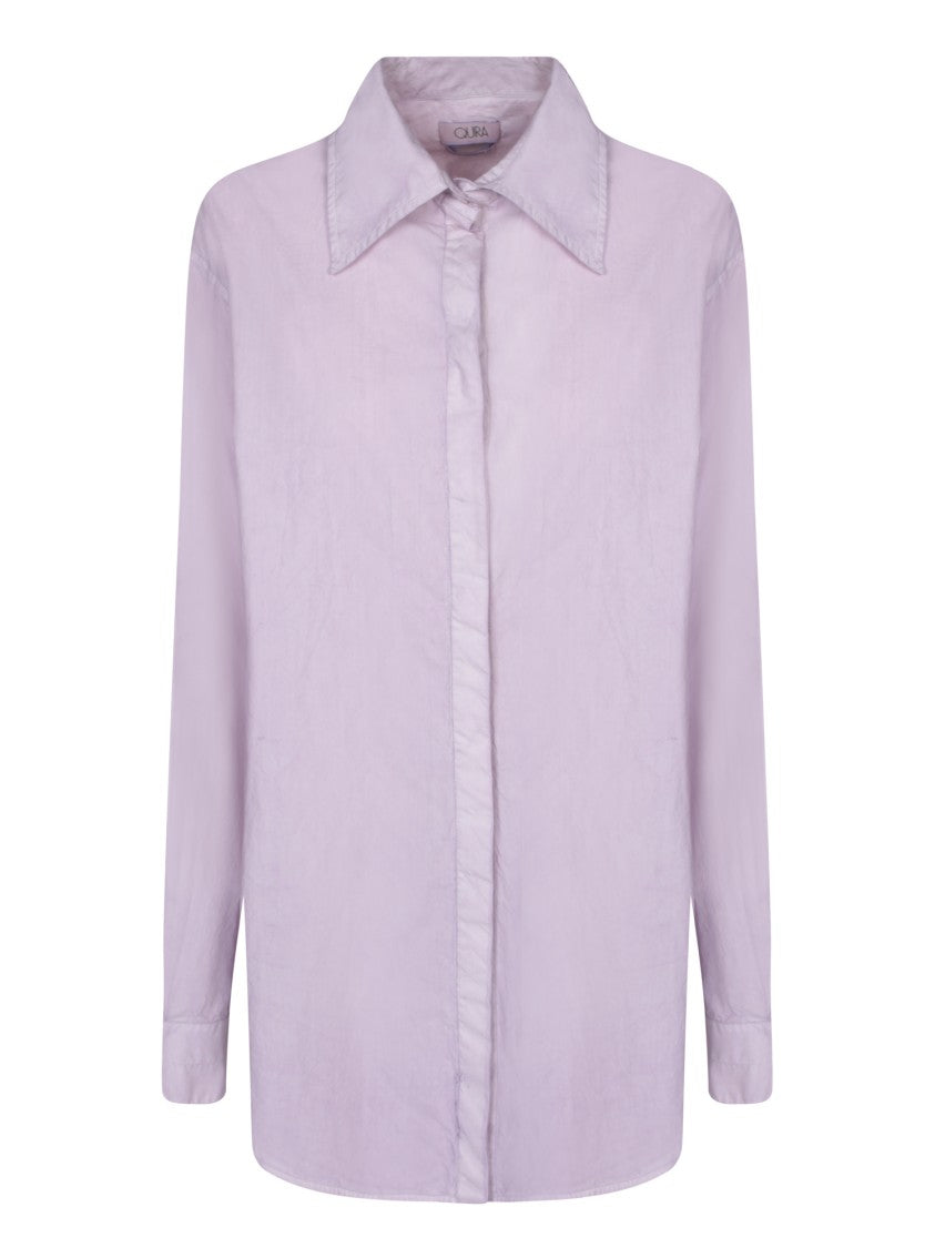 Quira Long Sleeve Shirt With Refined Collar And Fabric