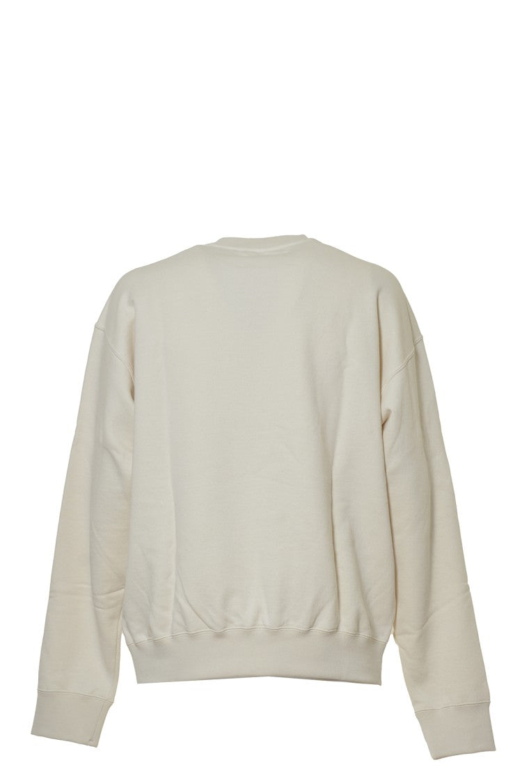 Jil Sander Crew Neck Organic Cotton Sweatshirt With Contrast Logo