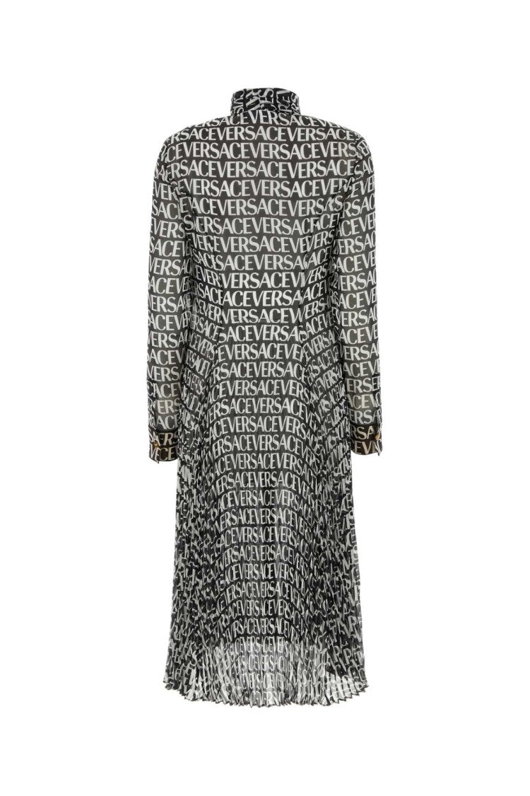 Versace Printed Crepe Shirt Dress