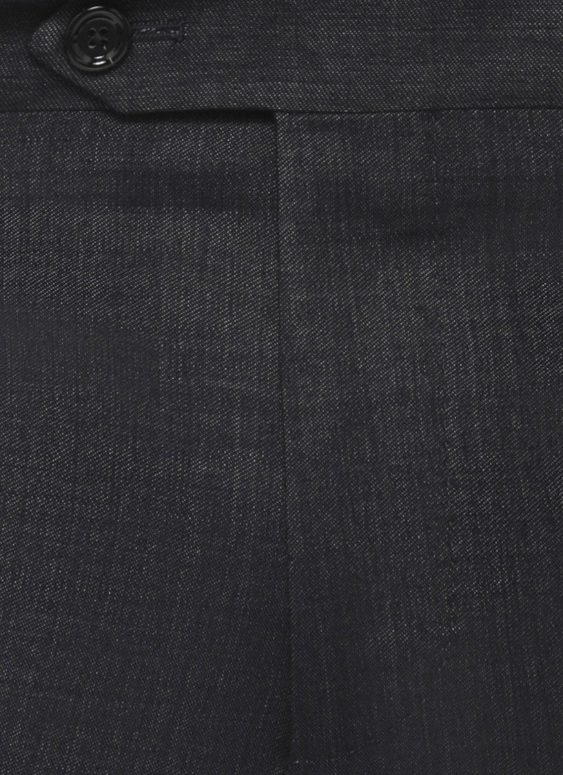 Lardini Black Pin Lapel Wool Suit