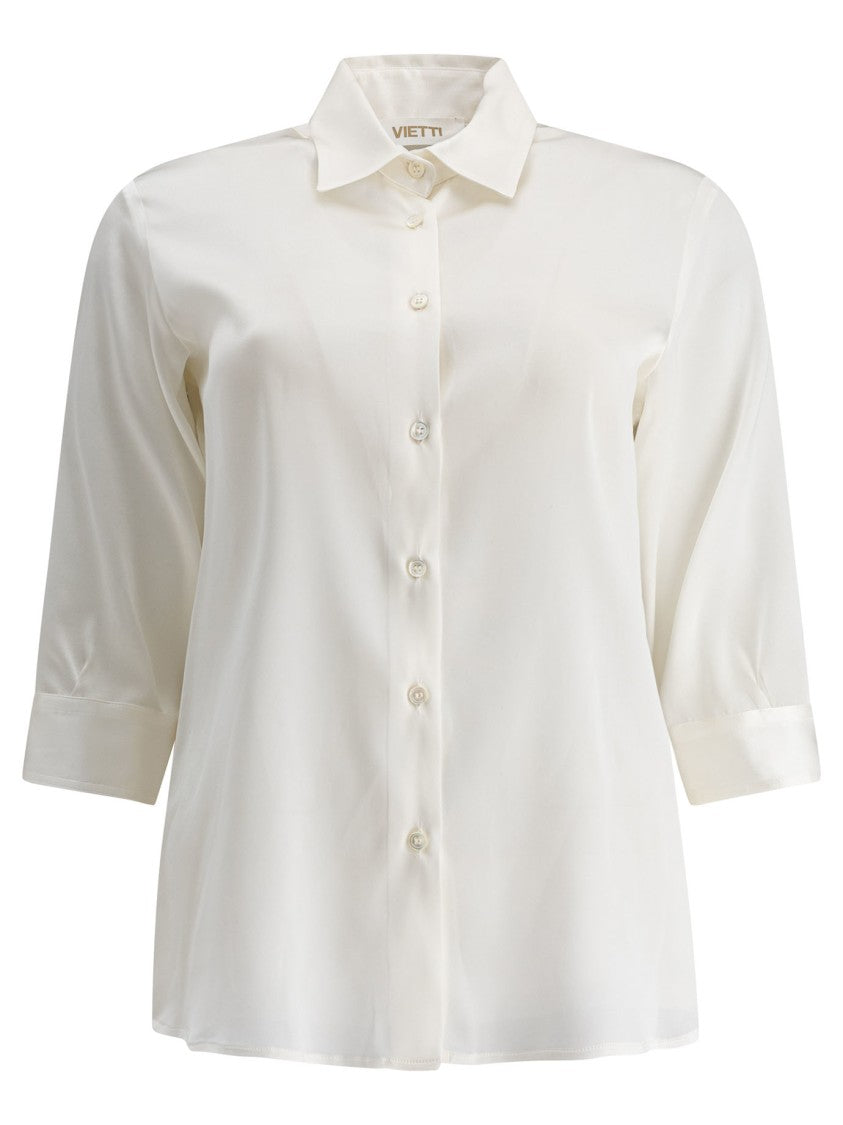 F.It Silk Blend Shirt With Classic Collar