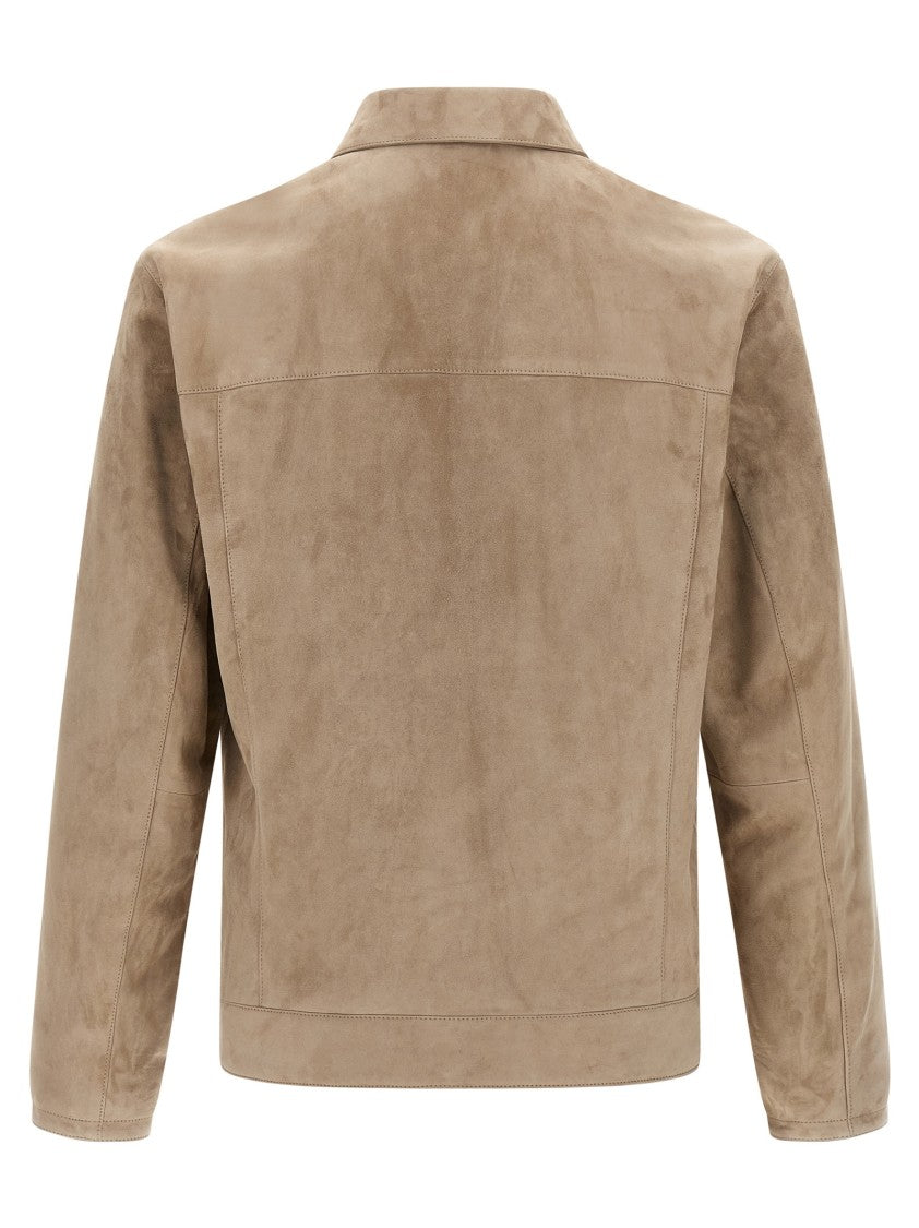 Brioni Classic Suede Blouson With Cupro Lining