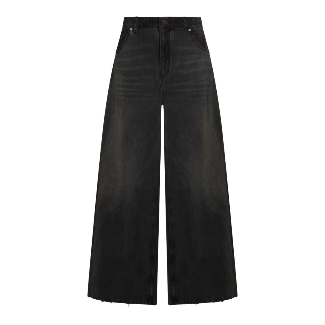 Blumarine Wide-Leg Jeans With Lace Overlay