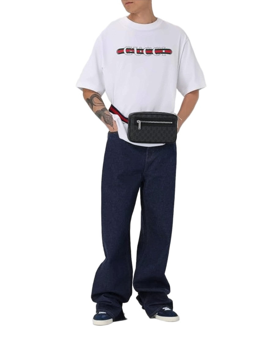 Gucci Canvas Crossbody Bag With Monogram Pattern