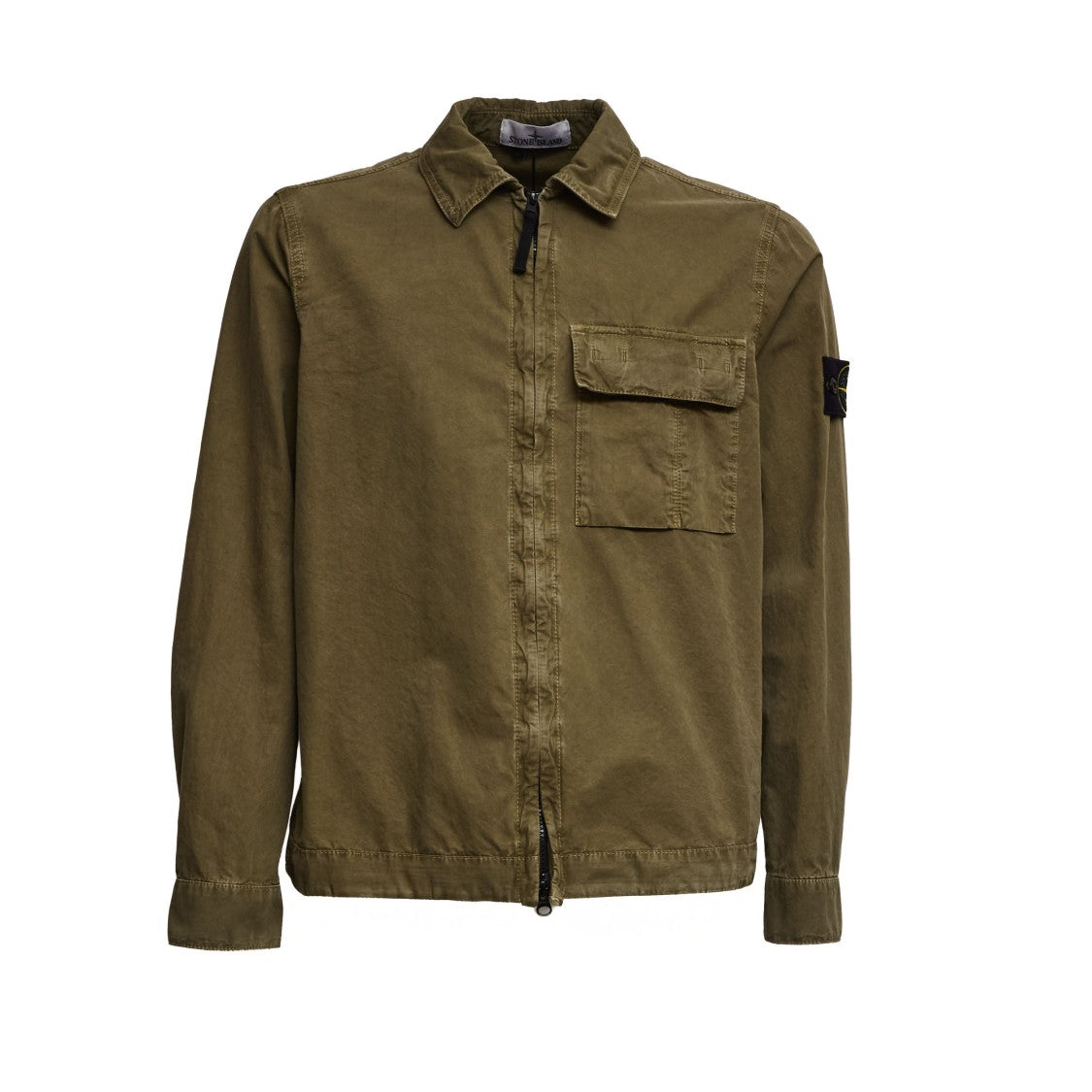 Stone Island Brushed Organic Cotton Canvas Overshirt