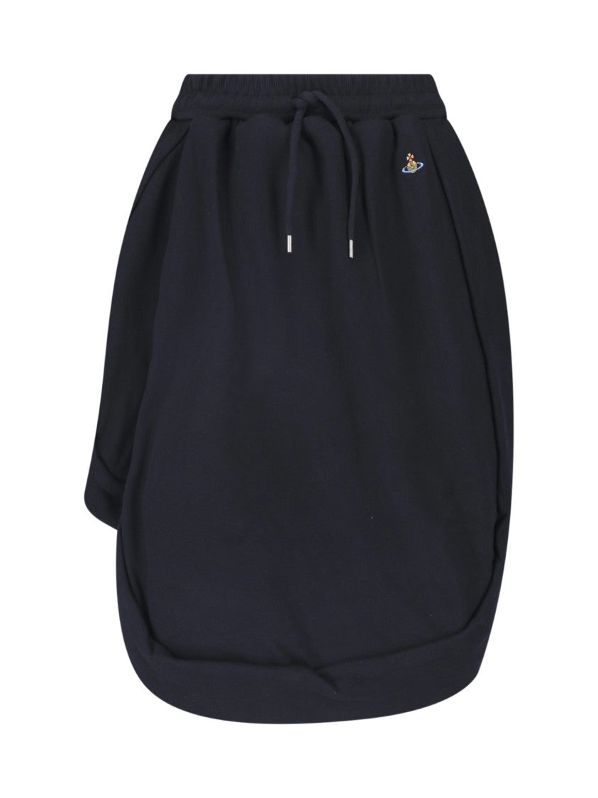 Vivienne Westwood Relaxed Midi Skirt With Drawstring Waist And Iconic Logo