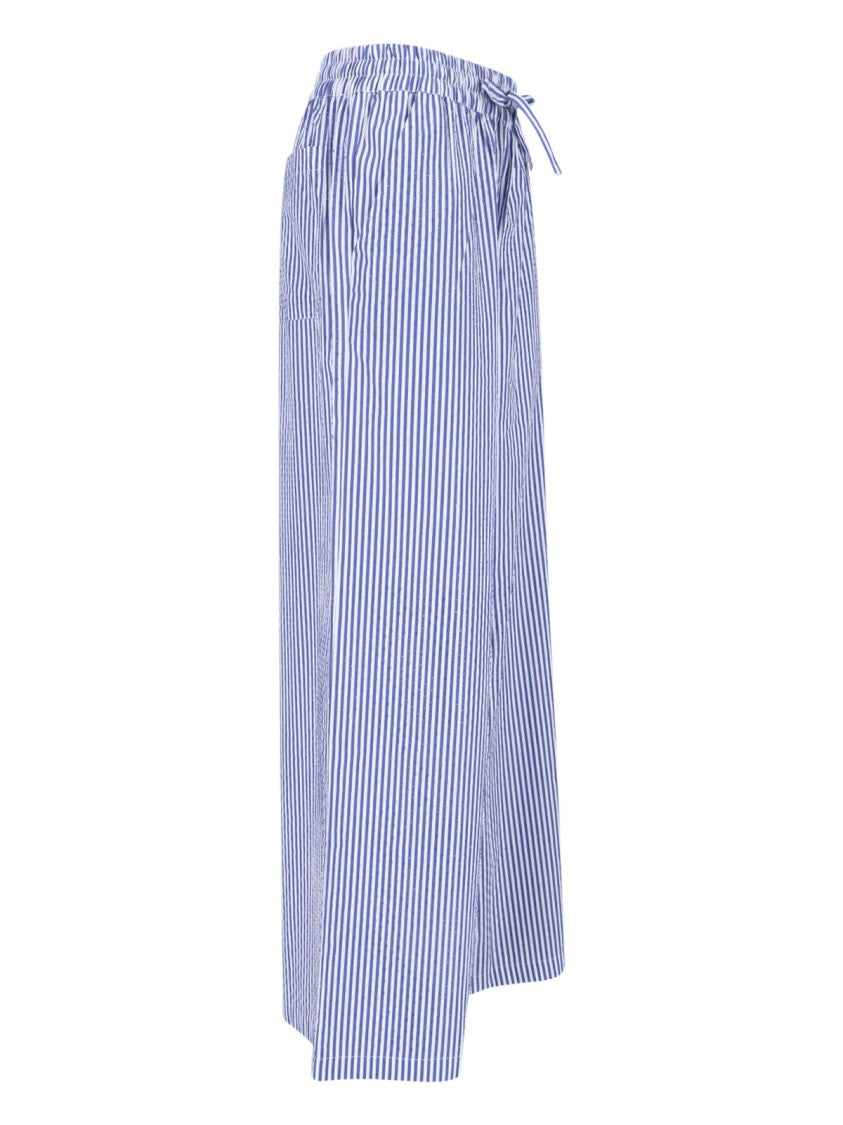 Parosh Mid-Rise Striped Cotton Pants