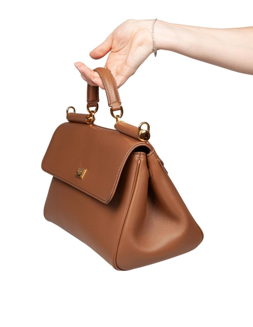 Dolce & Gabbana Vintage My Sicily Caramel Leather Bag