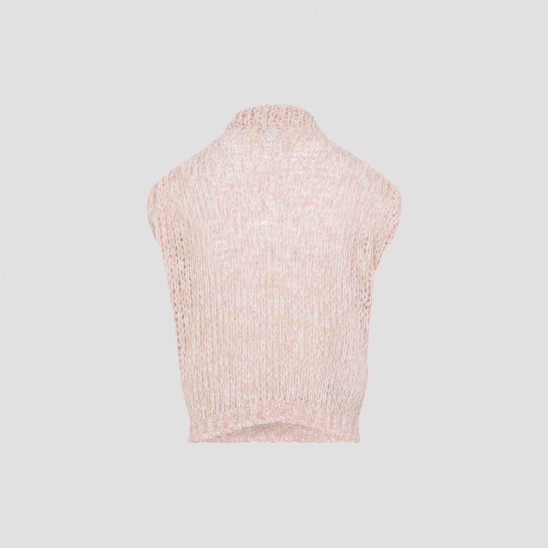 Giambattista Valli Pastel Pink High-Neck Knit Top