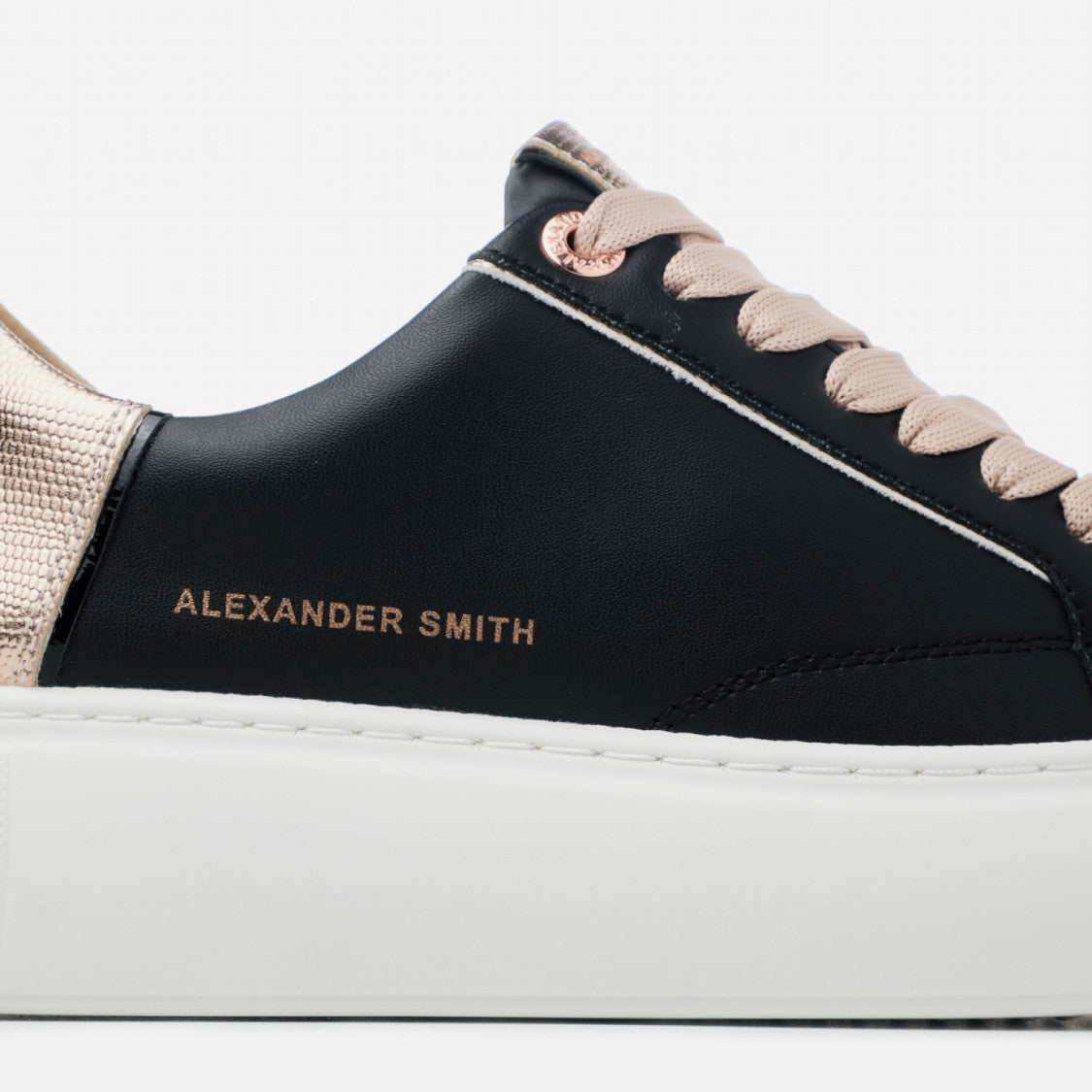 Alexander Smith Black Vegan Sneakers With Pink Platinum Spur