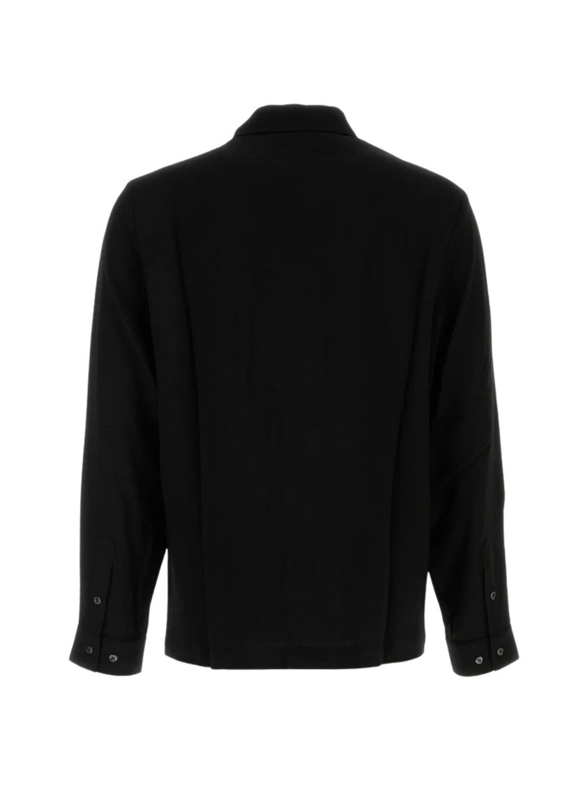 Séfr Minimalist Black Button-Up Shirt With Classic Collar And Tailored Silhouette