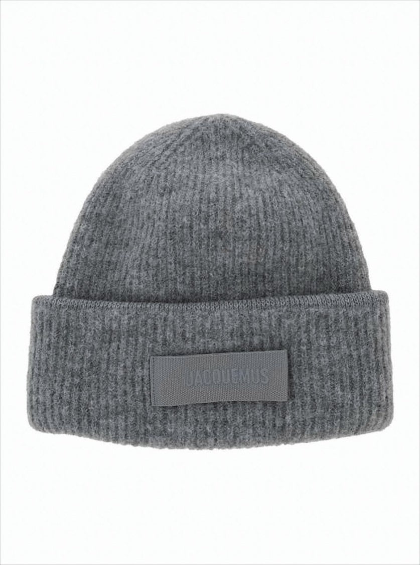 Jacquemus Ribbed Knit Beanie In Soft Alpaca-Wool Blend