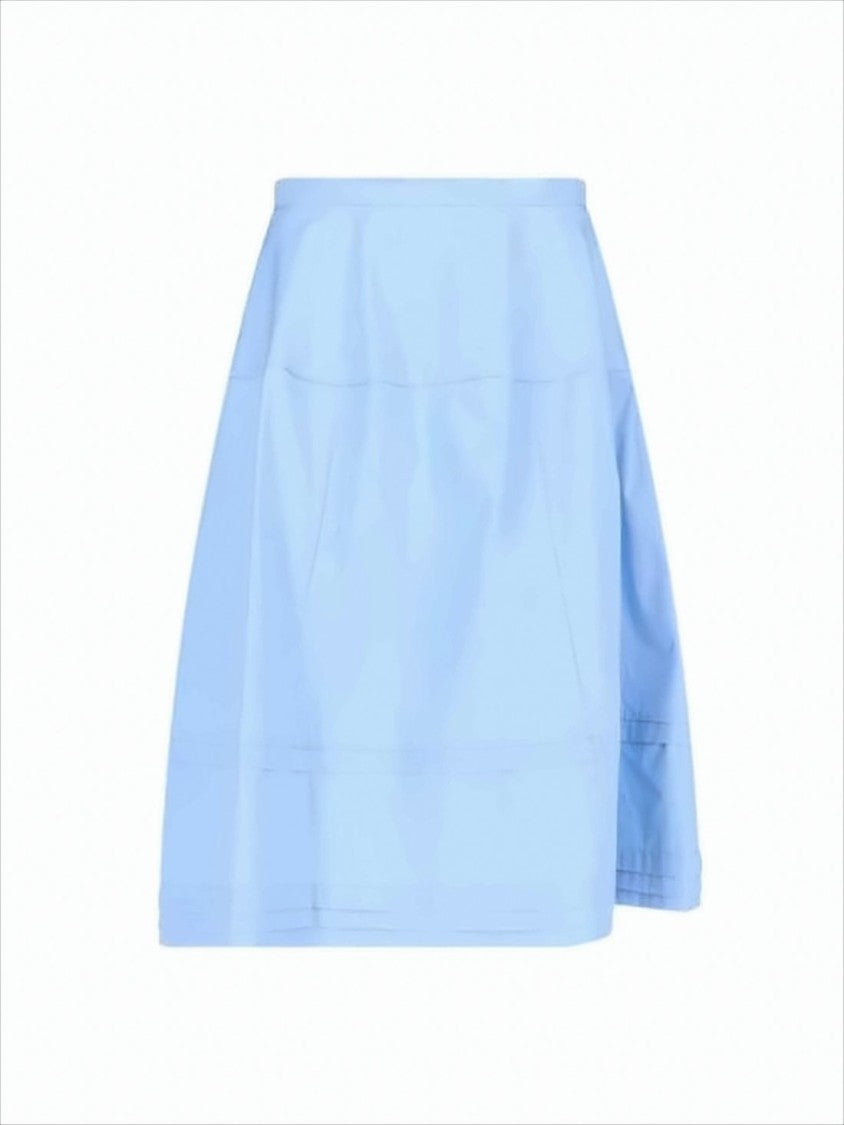 Marni Structured Pastel Blue Midi Skirt With Seam Detailing