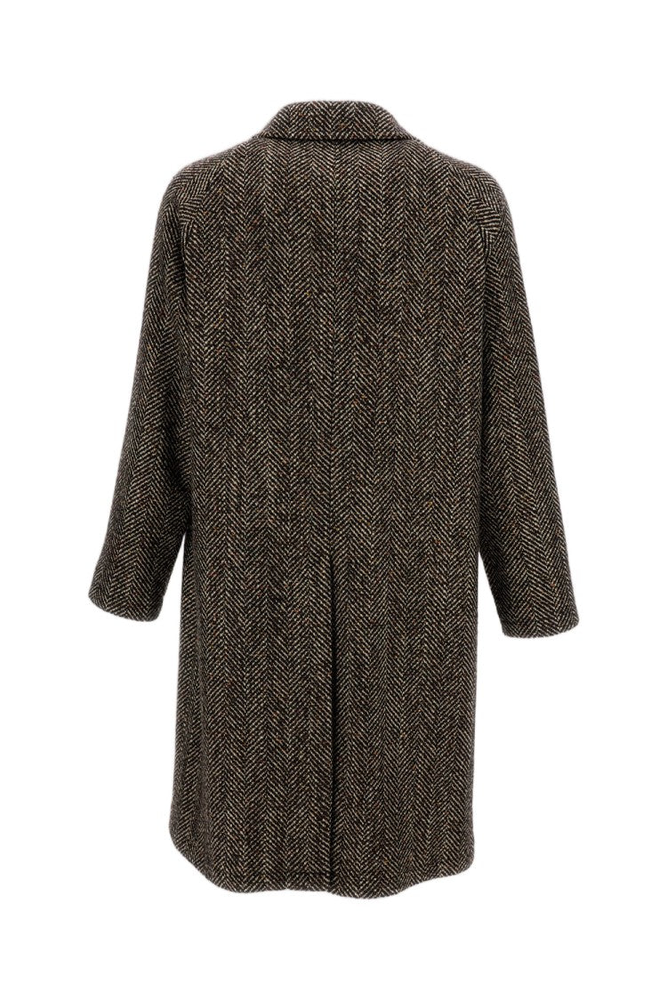 Tagliatore Multicolor Salomon Herringbone Wool-Blend Coat