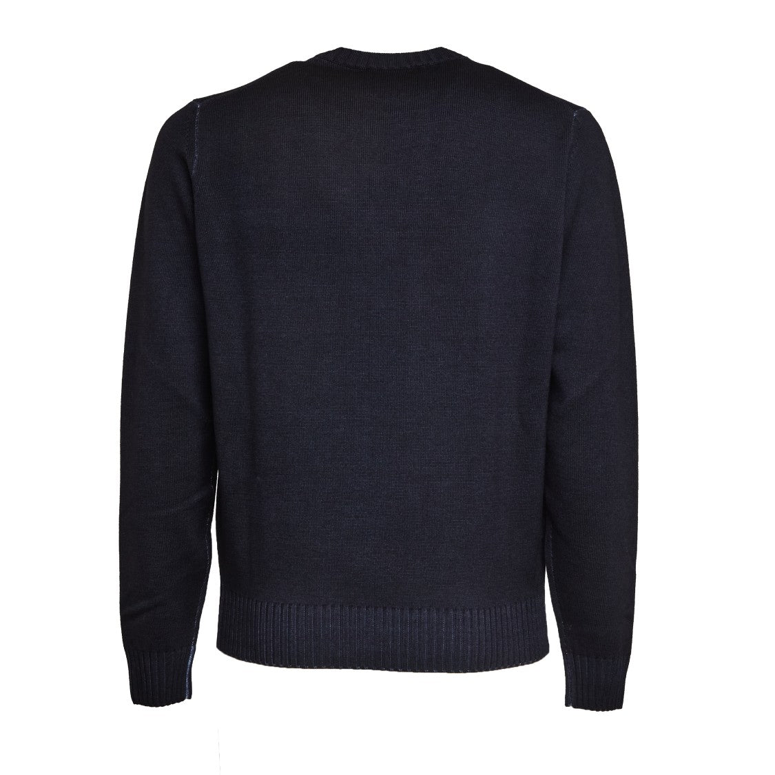 Filippo De Laurentiis Washed Merino Wool Knit Sweater With Ribbed Detailing