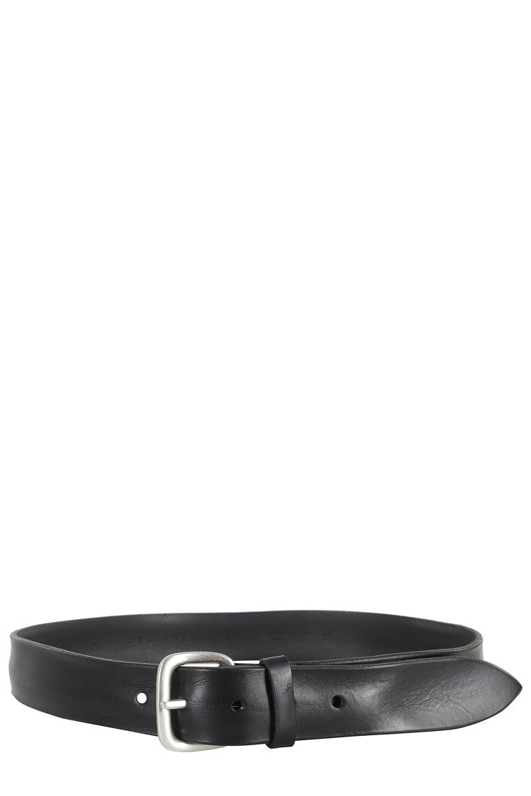 Orciani Bull Soft Black Genuine Leather Belt