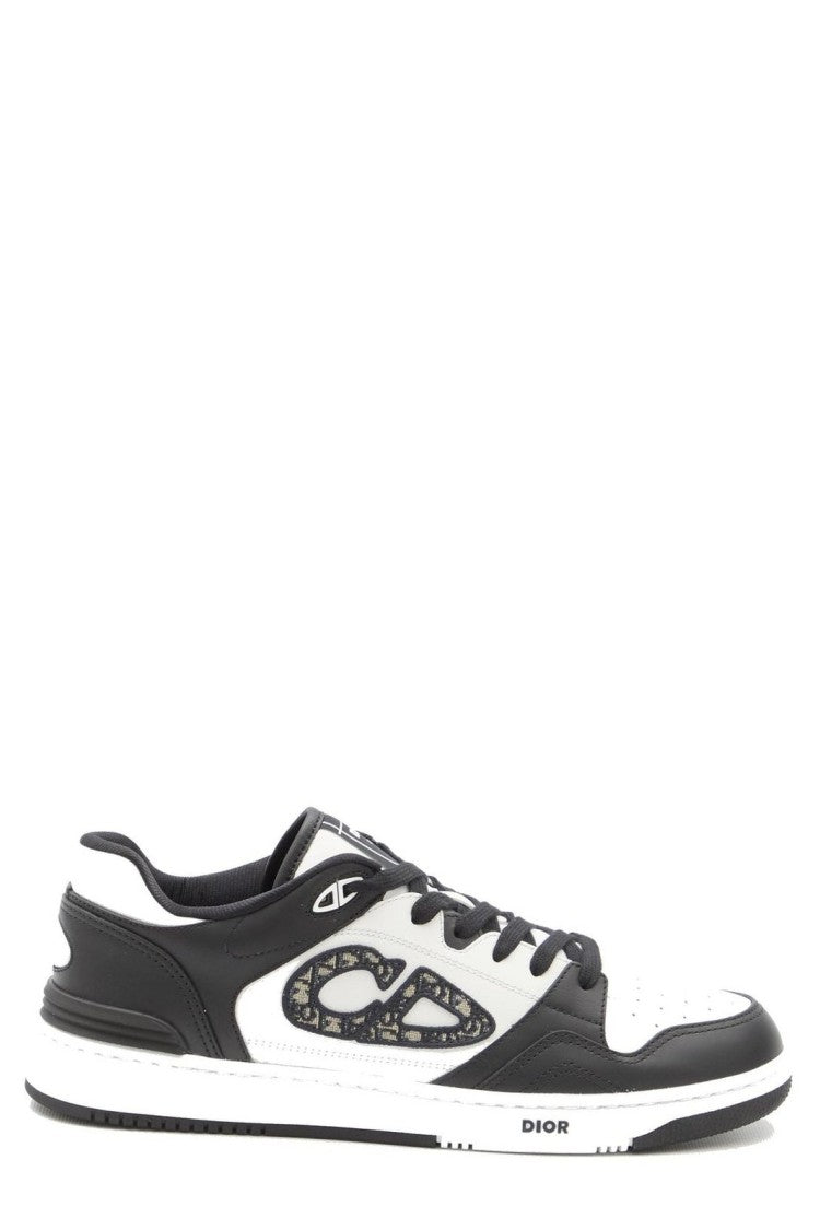 Christian Dior Black Low-Top Sneakers With Perforated Toe Box And Signature Logo