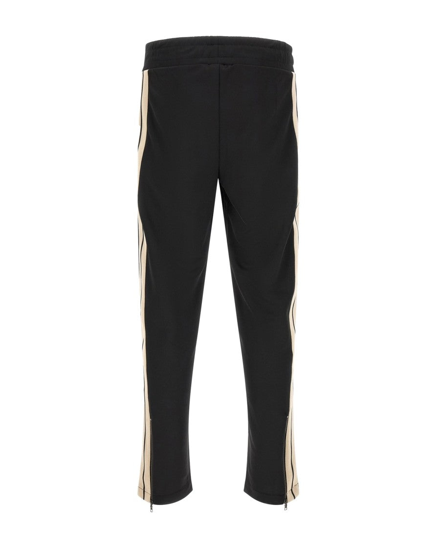 Palm Angels Classic Fit Black Track Pants With Contrast Piping