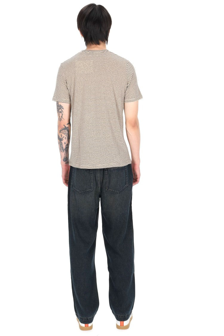 Isabel Marant Leon Light Cotton-Linen Striped T-Shirt